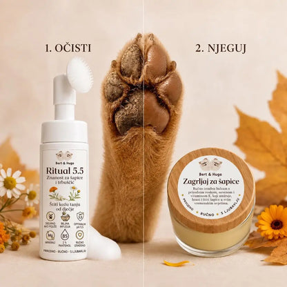 Set za potpunu njegu Bert &amp; Hugo: Ritual 5.5 + Zagrljaj za šapice