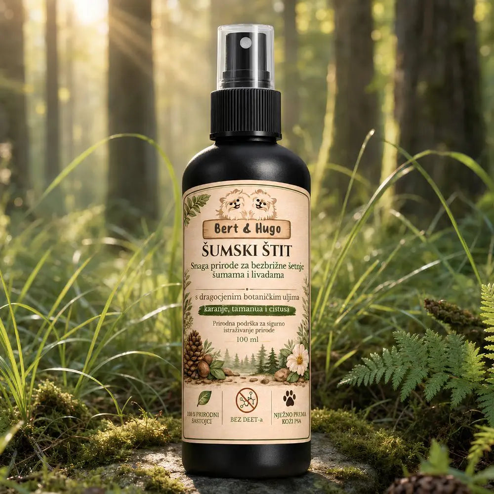 Šumski Štit Bert &amp; Hugo – Prirodni zaštitni sprej za pse (100 ml)